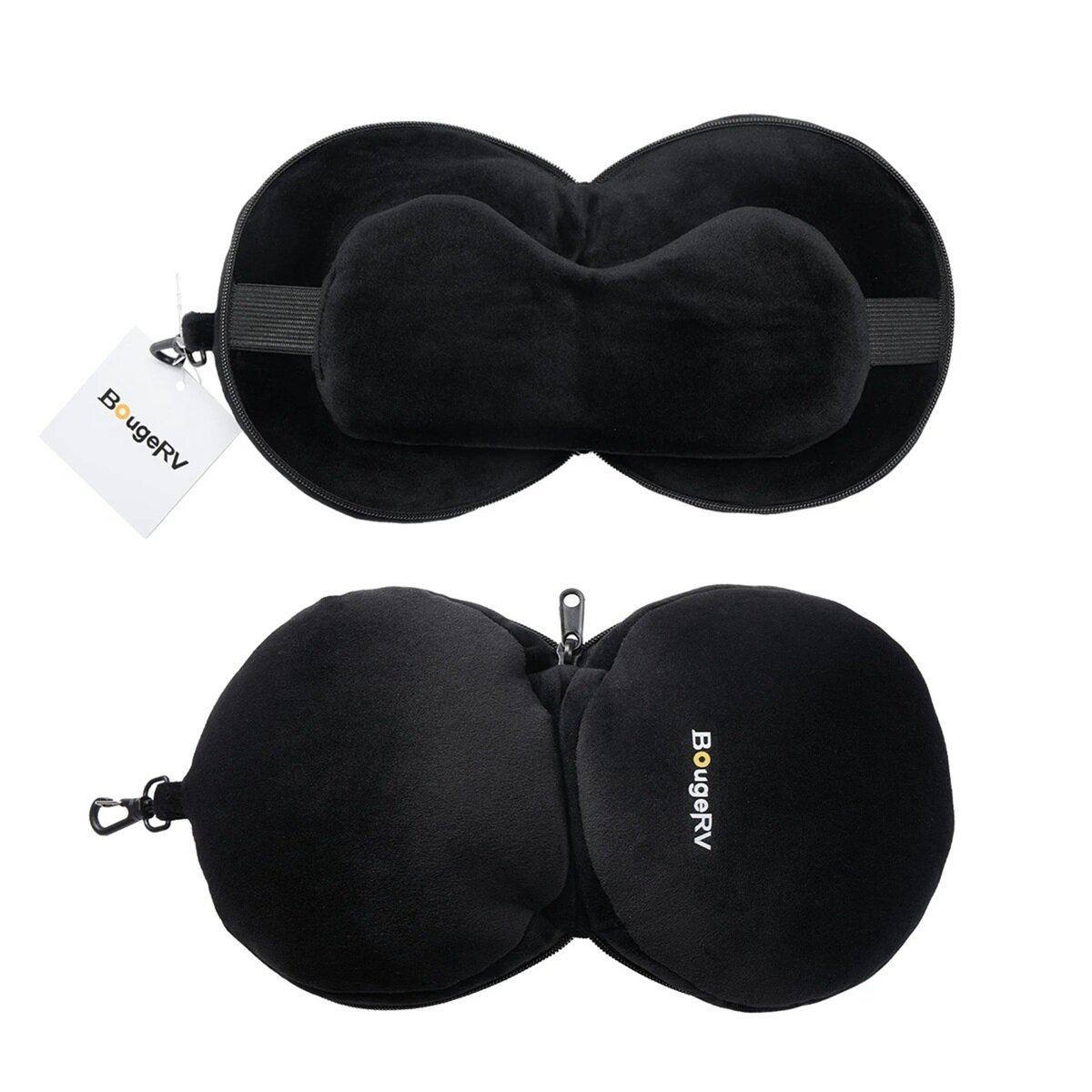 楽天市場】アイマスク付き ネックピロー ブラック アイスグレー