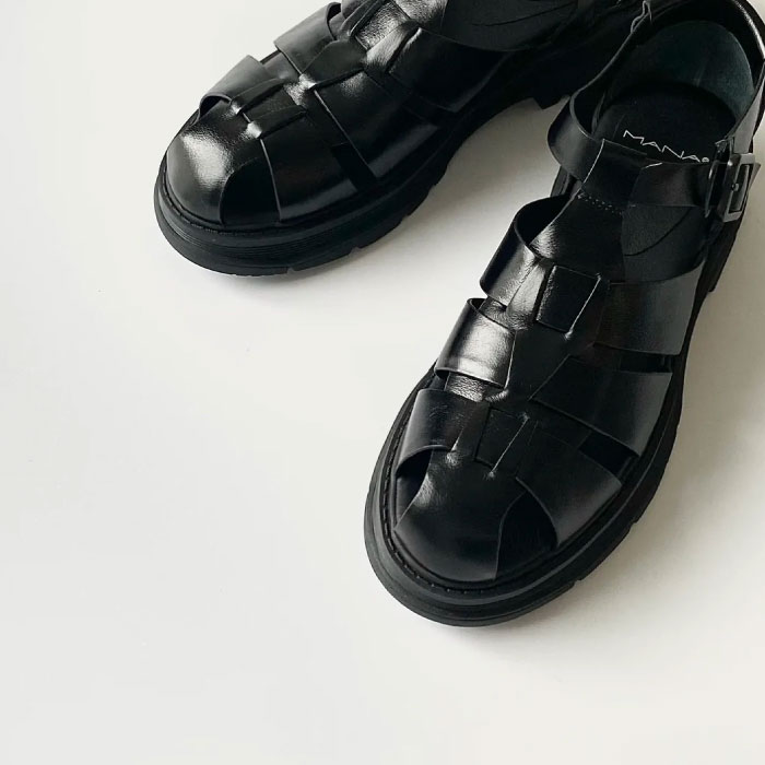 楽天市場】マナ MANA ストラップサンダル レディース 本革 牛革