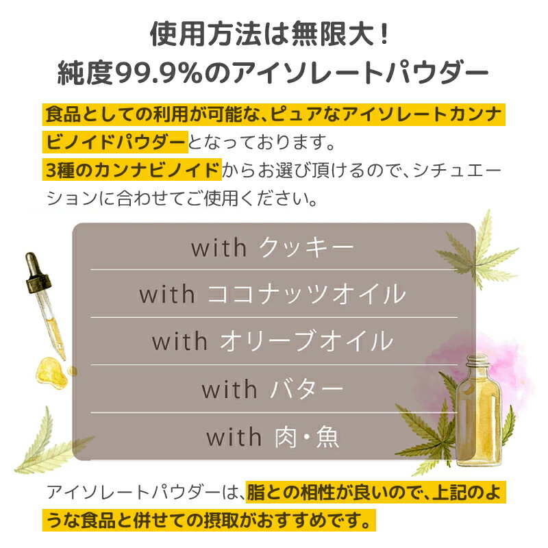 楽天市場】CBD CBN CBG パウダー 3種から選べる 1g 粉末 濃度99