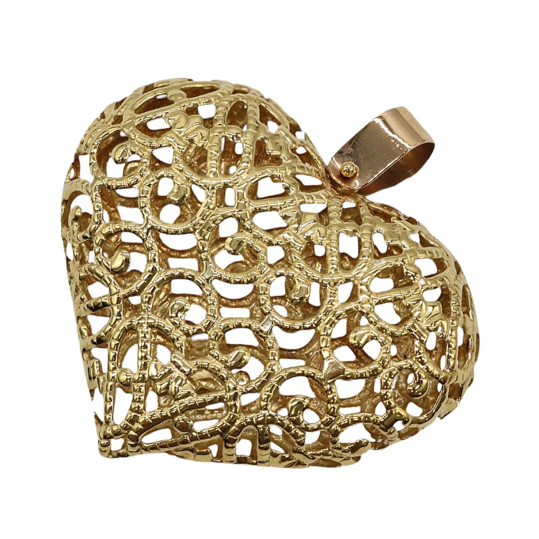 楽天市場】K18YGオープンハート ペンダントトップレディース【NEW