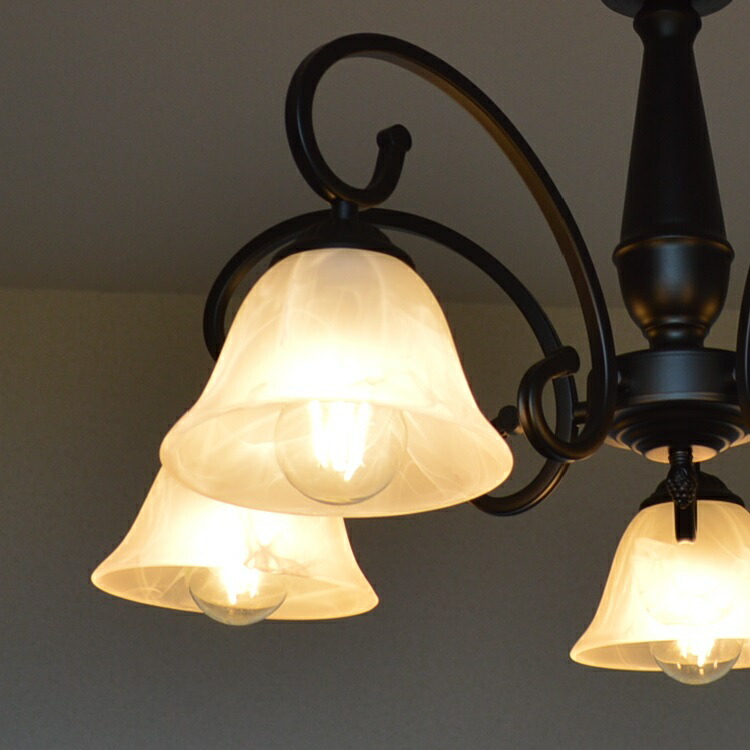 楽天市場】照明 シャンデリア 5灯【クロティルド】艶消し黒 マット