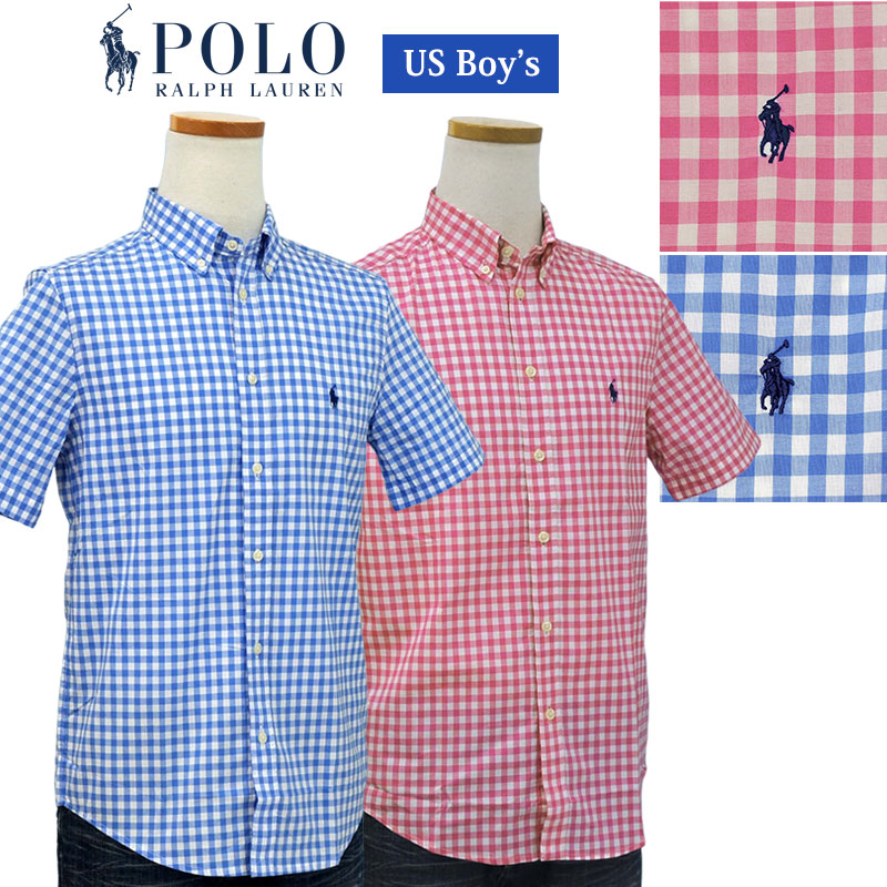 楽天市場】POLO by Ralph Lauren Boy's半袖ギンガムチェックシャツ