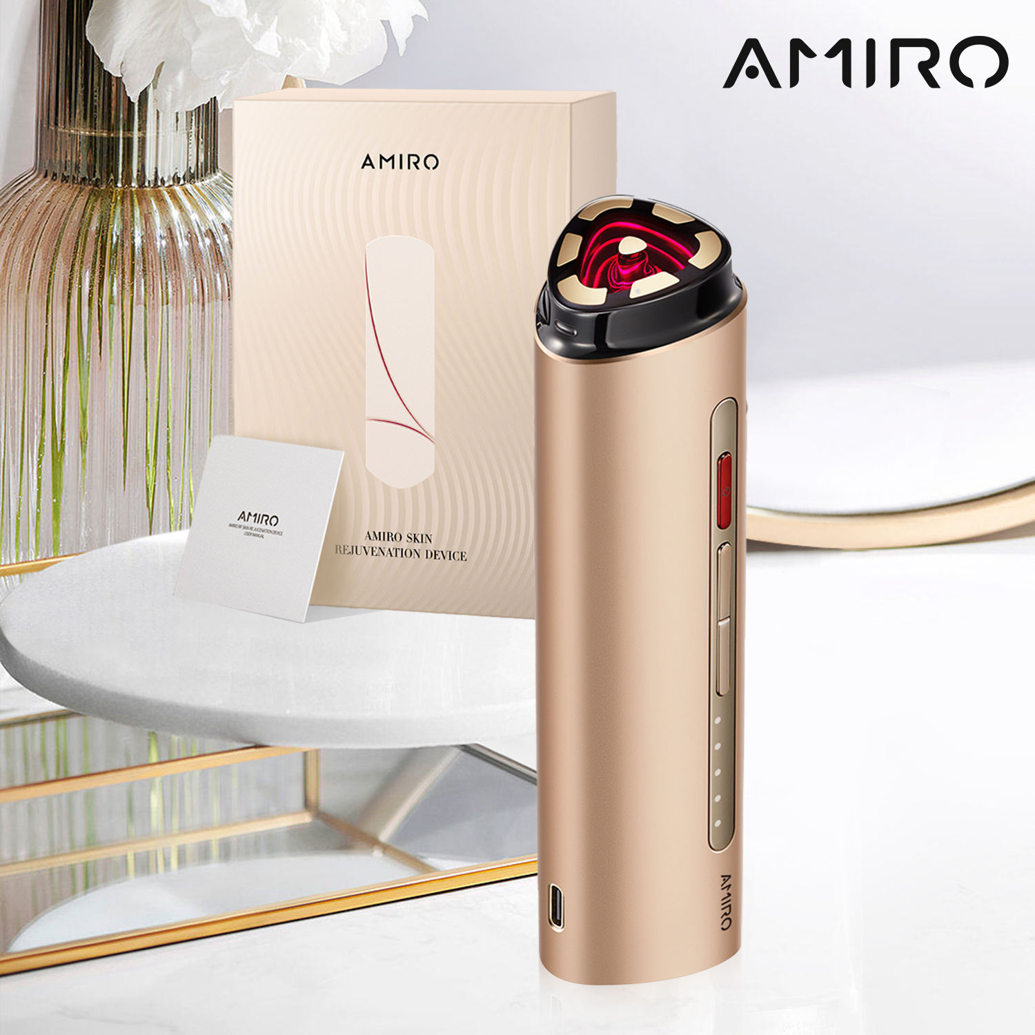 楽天市場】【時間限定10%OFF配布+1年間保証】AMIRO 美顔ローラー RF