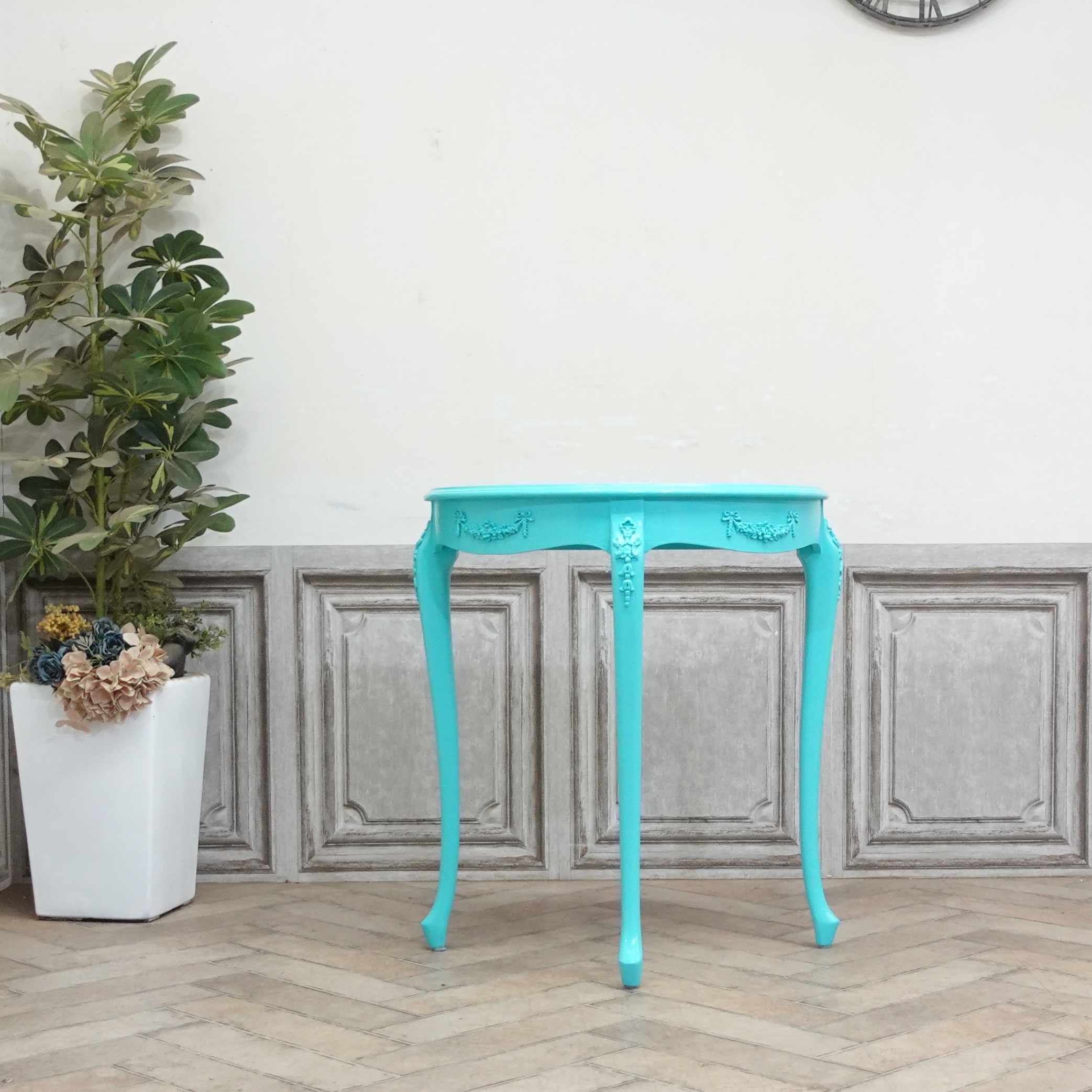 楽天市場】輸入家具 コンソールテーブル ハーフムーン ロココ