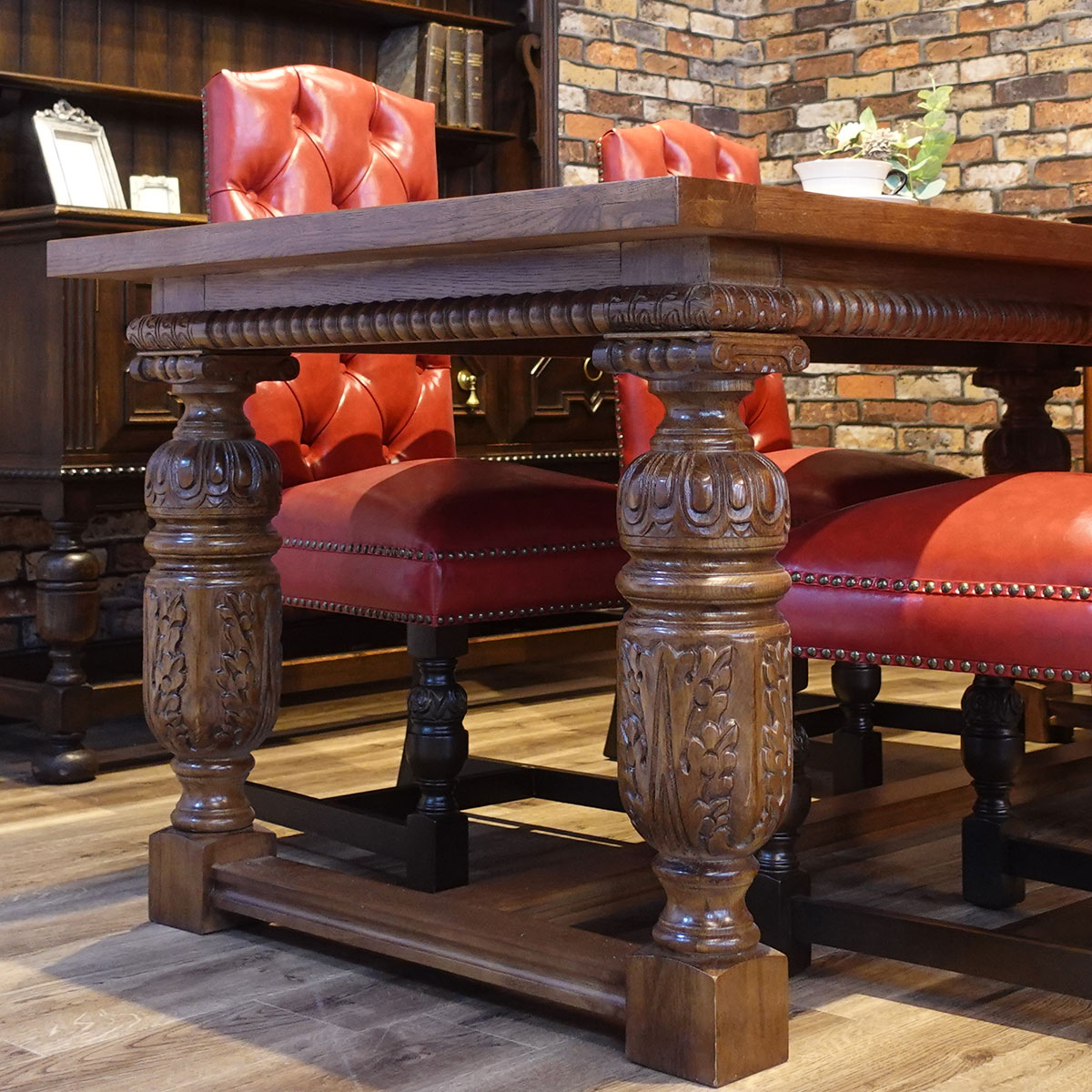 楽天市場】輸入家具 アンティーク テーブル 天然オーク 総無垢 リフェ