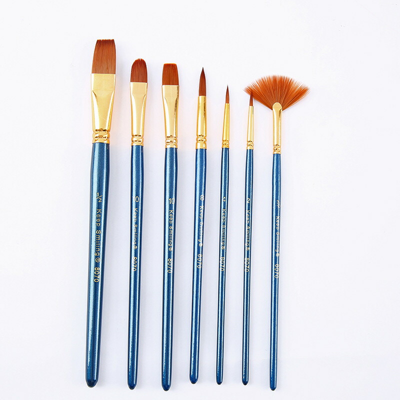 楽天市場】ペイントブラシ アクリル筆 7本セット ブルー ナイロン製 筆