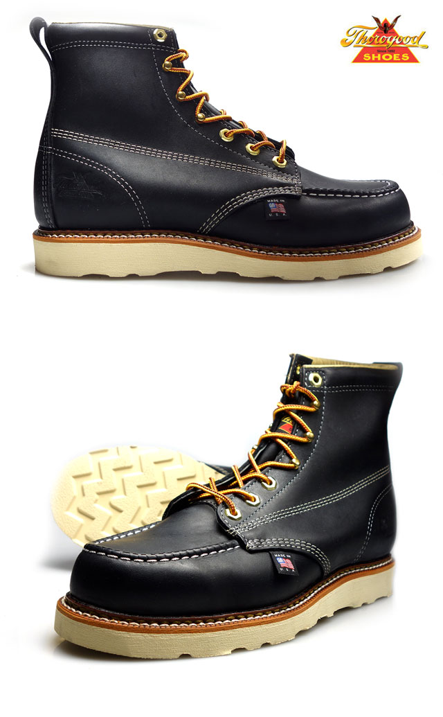 楽天市場】ソログッド THOROGOOD 6 MOC TOE black814-6201 HANTING