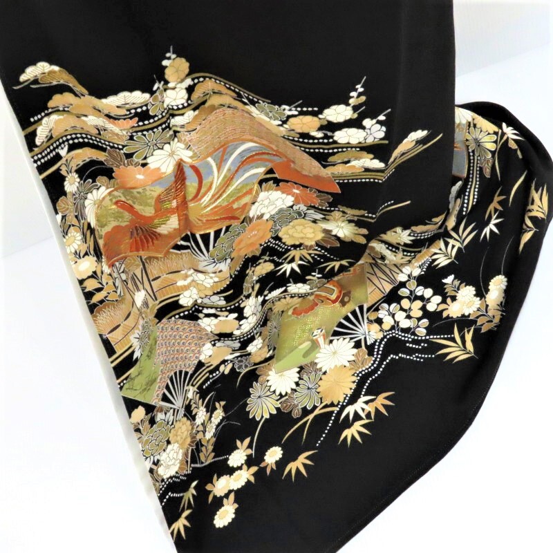 楽天市場】千總 黒留袖 京の老舗450余年 檜扇鳳凰紋 金駒刺繍 黒留袖