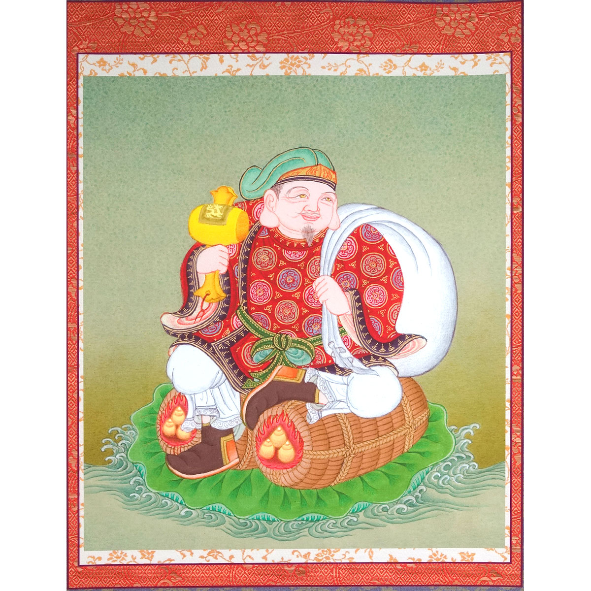 希少！掛軸 船玉大神 秀幸 海上安全 大漁満足 人物画 日本画 仏画 御