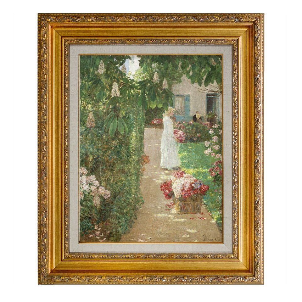 楽天市場】絵画 F6号 チャイルド・ハッサム 「花摘み、フランス式庭園