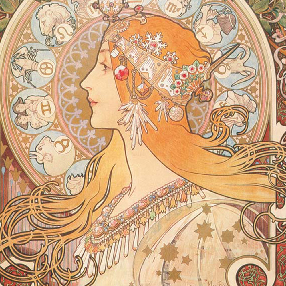 楽天市場】ミュシャ 「黄道十二宮」 F8号（額外寸61x49.5cm） 高精彩