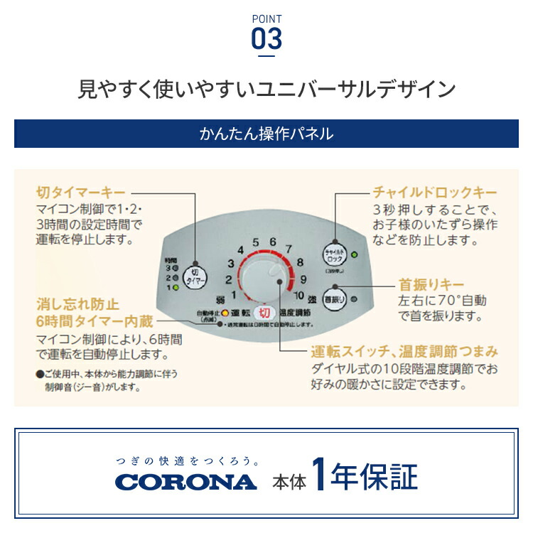 楽天市場】コロナ 遠赤外線暖房機 スリムカーボン 出力 900W グレー