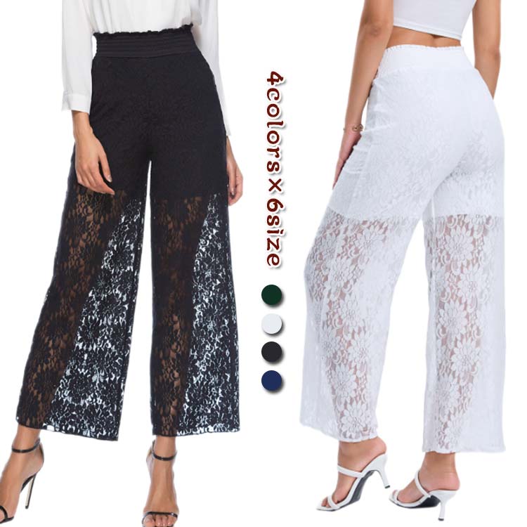 楽天市場】レースパンツ 透け感 送料無料 総レース レイヤード
