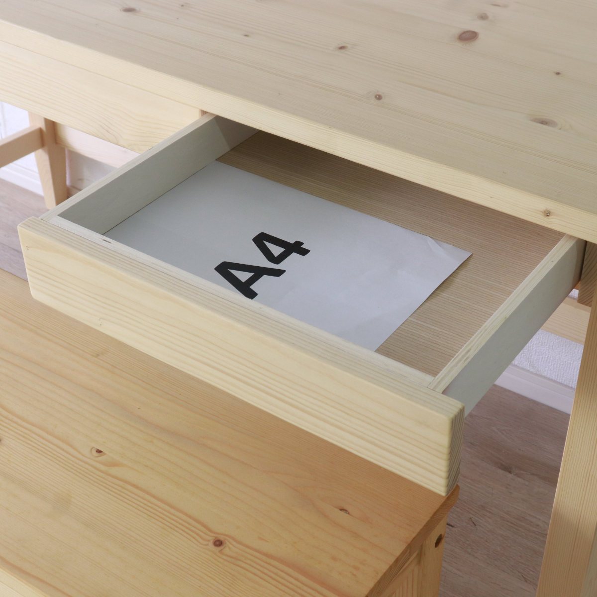 楽天市場】ワークデスク 引き出し付き 天然木 奥行60cm （ 幅 140cm 机