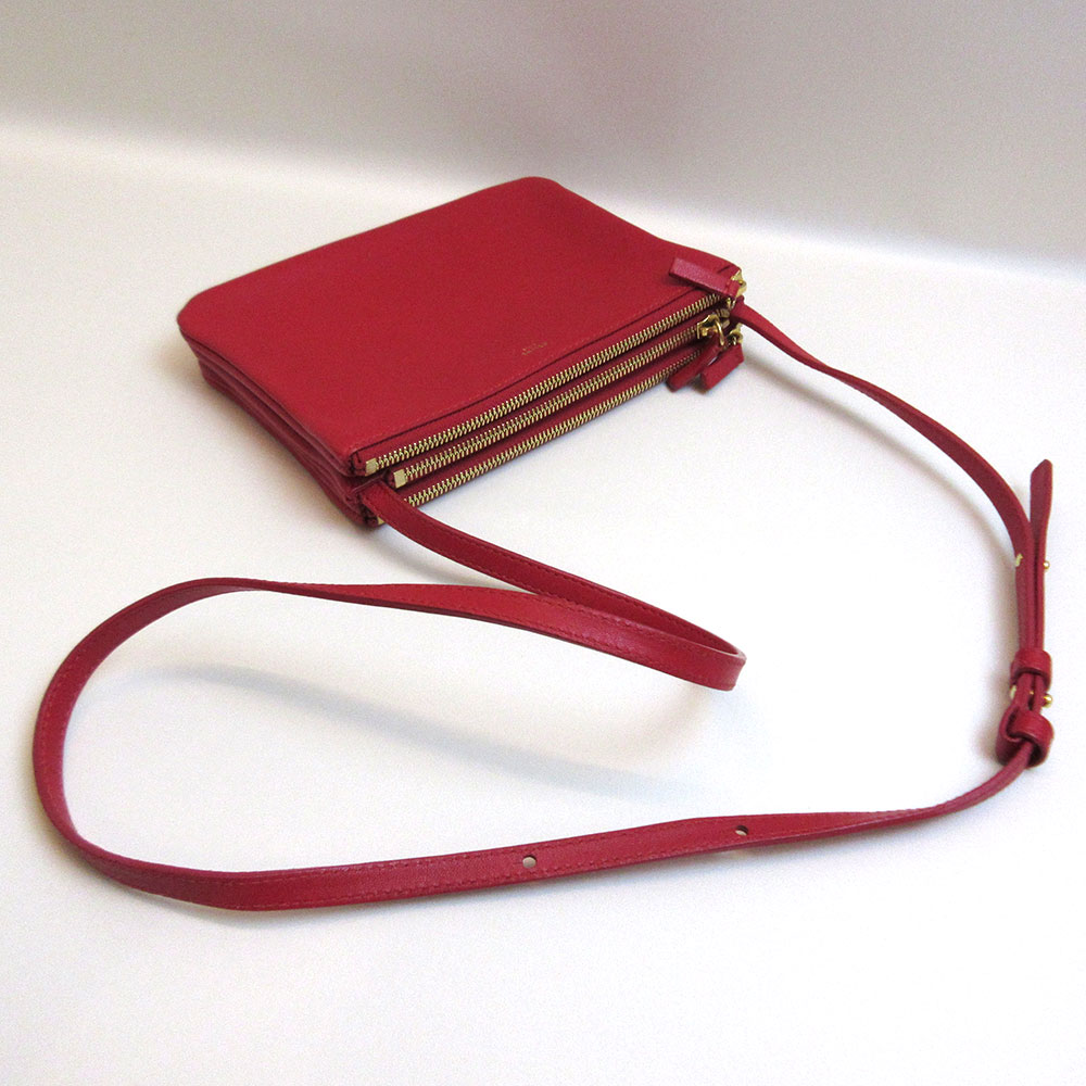 楽天市場】セリーヌ トリオ スモール レッド 赤 ショルダーバッグ