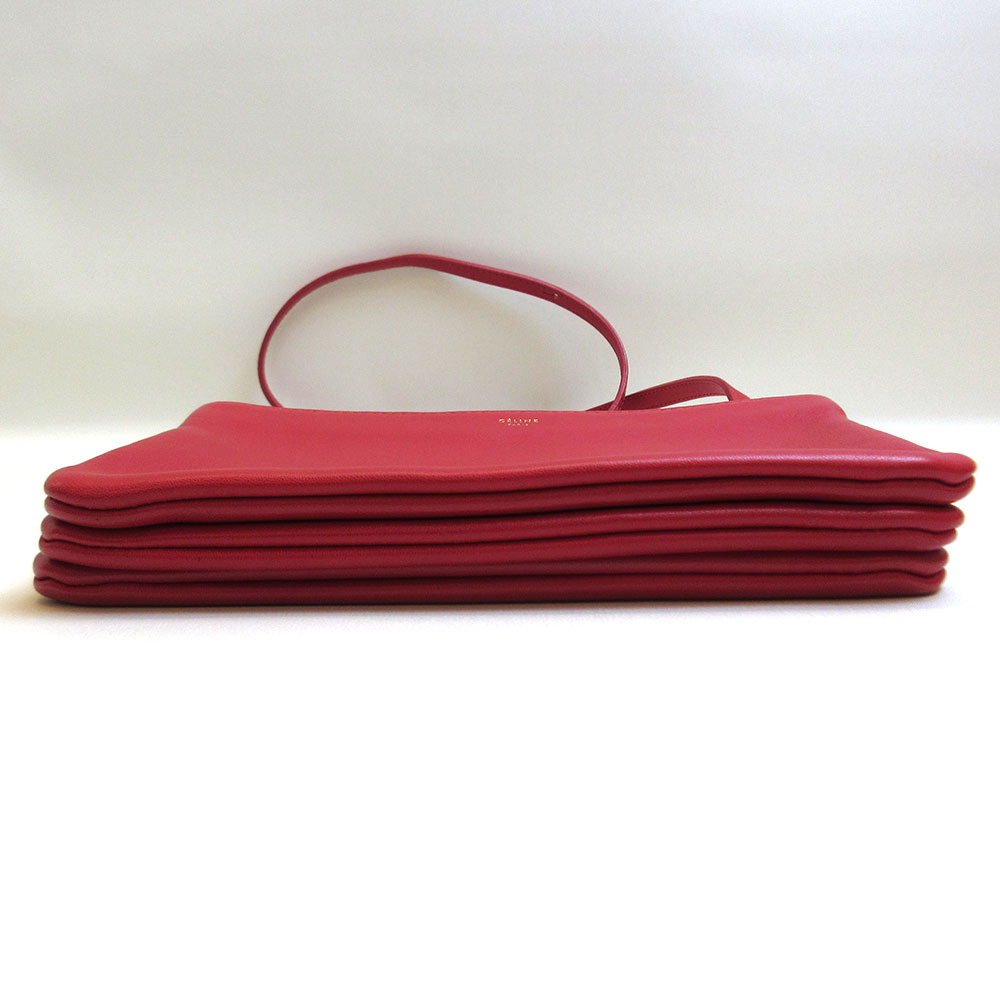 楽天市場】セリーヌ トリオ スモール レッド 赤 ショルダーバッグ