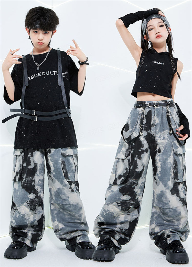 楽天市場】デニムパンツ 迷彩 キッズダンス衣装セットアップ ヒップ