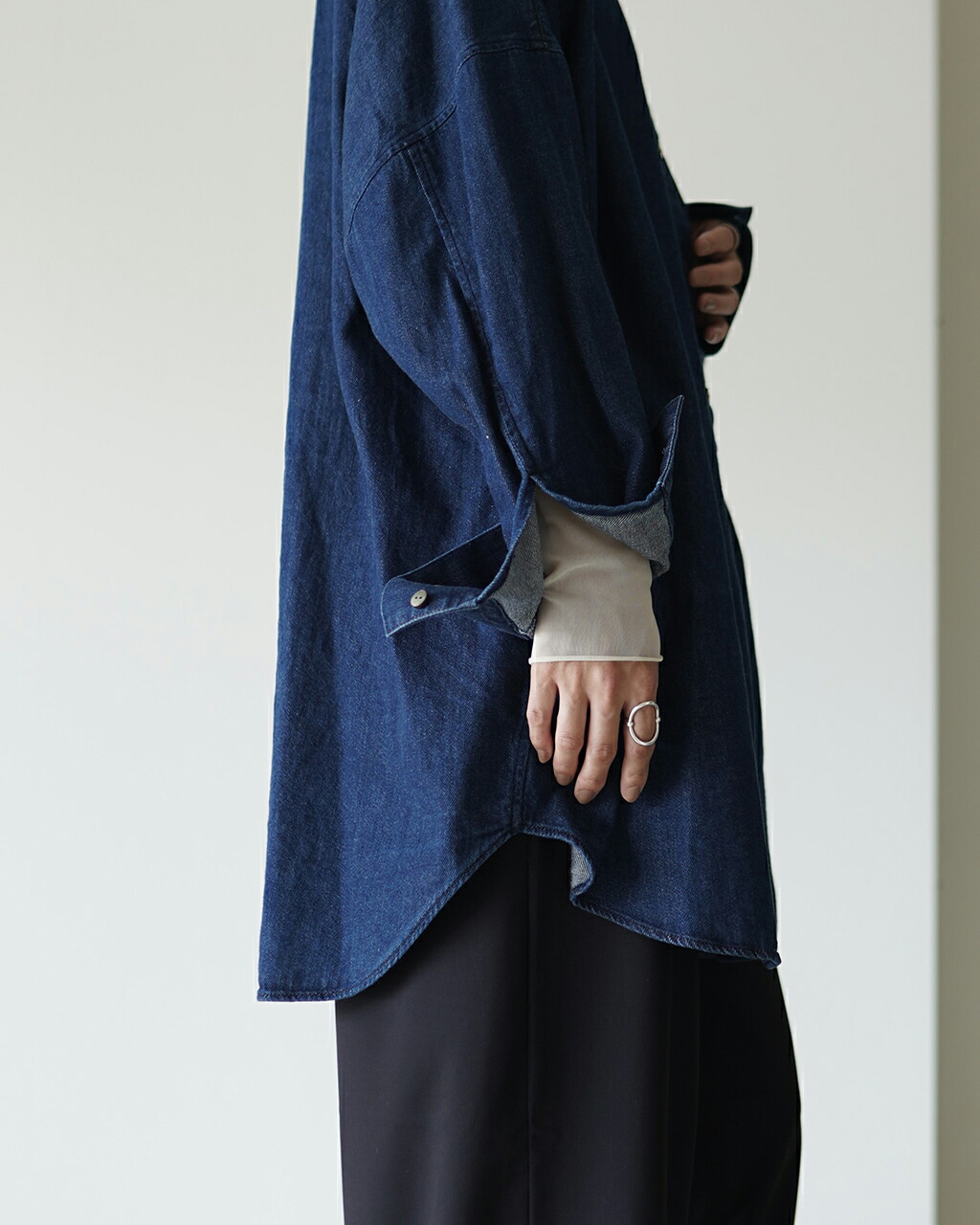 楽天市場】ミズイロインド mizuiro ind デニム ワイドシャツ denim