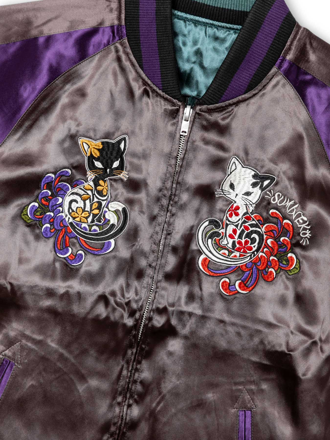 楽天市場】＜送料無料＞【SUMINEKO】陰陽猫 総刺繍 リバーシブル