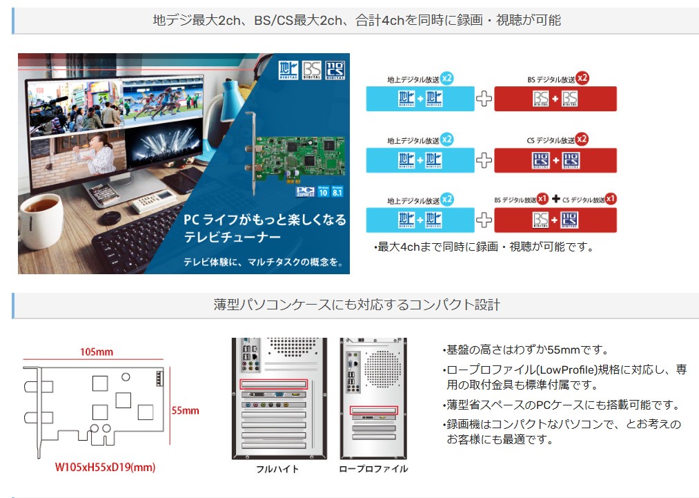 楽天市場】プレクス テレビチューナー 4チャンネル同時録画・視聴 地上