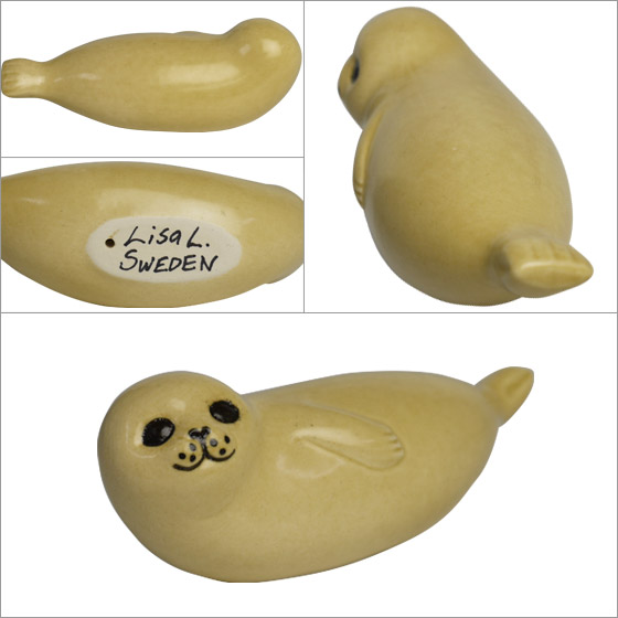 楽天市場】リサラーソン 置物 アザラシ （小）ミニスカンセン シール