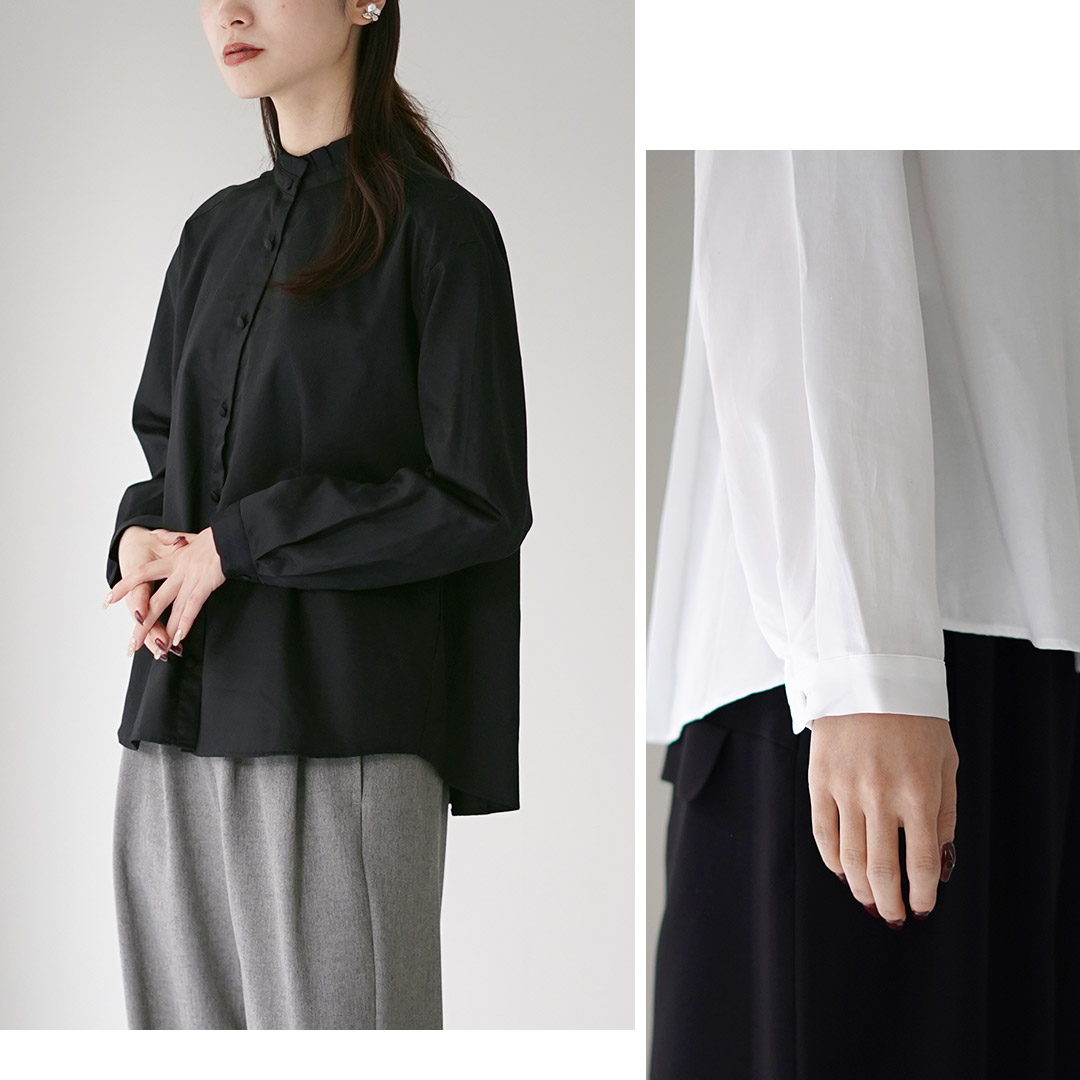 楽天市場】TUMUGU（ツムグ） コットンサテン タック衿 ブラウス