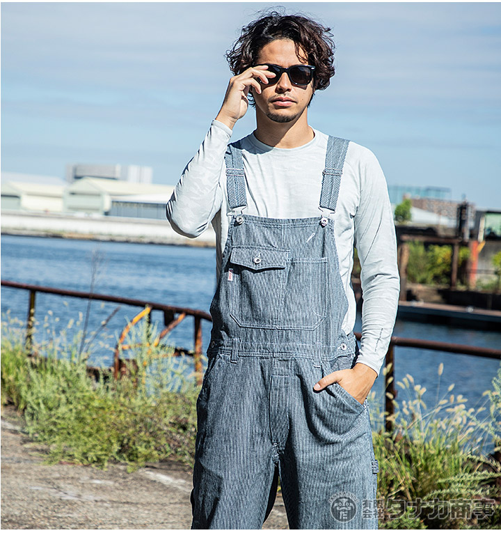 楽天市場】オーバーオール ヒッコリー 綿100％【GE-807】作業着 デニム