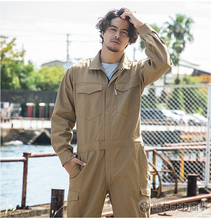 楽天市場】つなぎ 綿100％ 作業服 長袖 オールシーズン GE-220