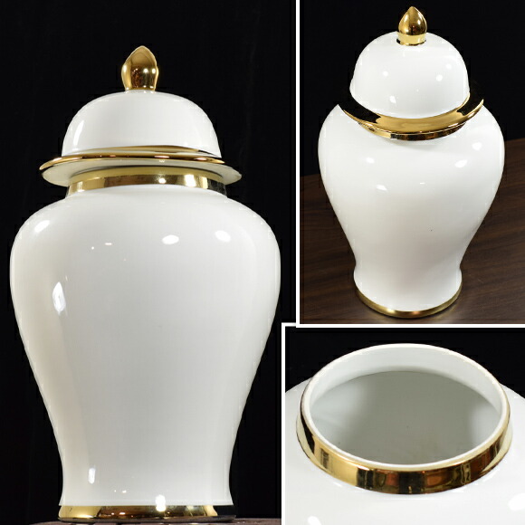 楽天市場】ホワイトゴールド ジンジャージャー 陶器蓋付壷