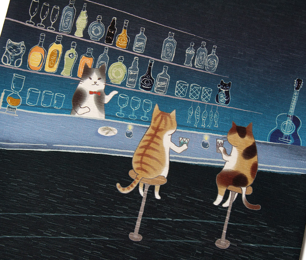 楽天市場】【10%OFFクーポン配布中】京袋帯 WAKKA ねこ酒Bar ネイビー
