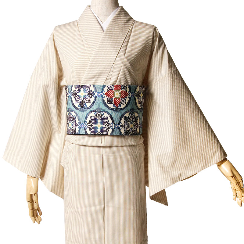 楽天市場】【10%OFFクーポン配布中】半幅帯 WAKKA 苺一会 イチゴ 青