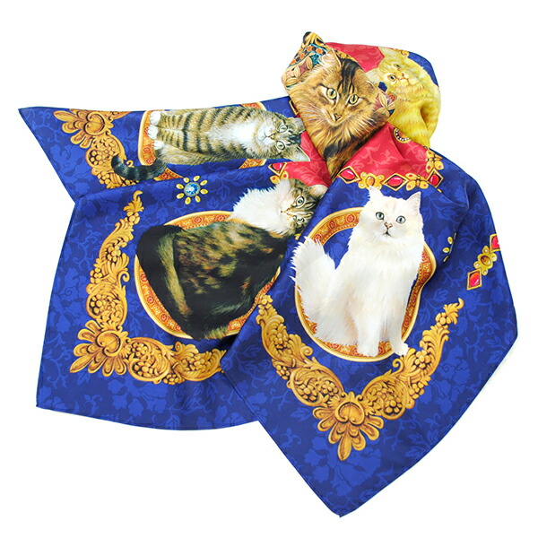 楽天市場】スカーフ 大判《シルクスカーフ アイボリーキャッツ》シルク