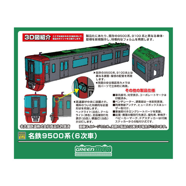 楽天市場】送料無料◇32161 グリーンマックス 名鉄9500系 (6次車) 基本