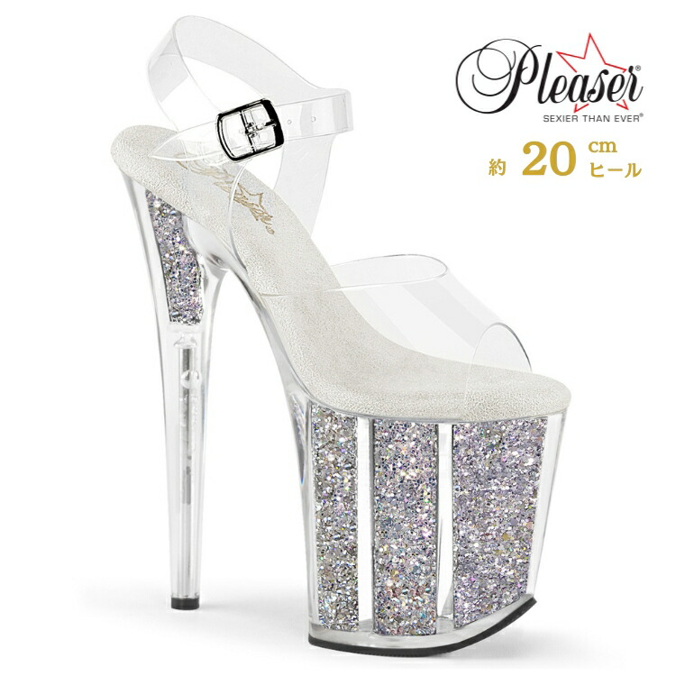PLEASER 17cm厚底クリアサンダル 1回のみ使用 サイズ6(23.5) 楽天市場