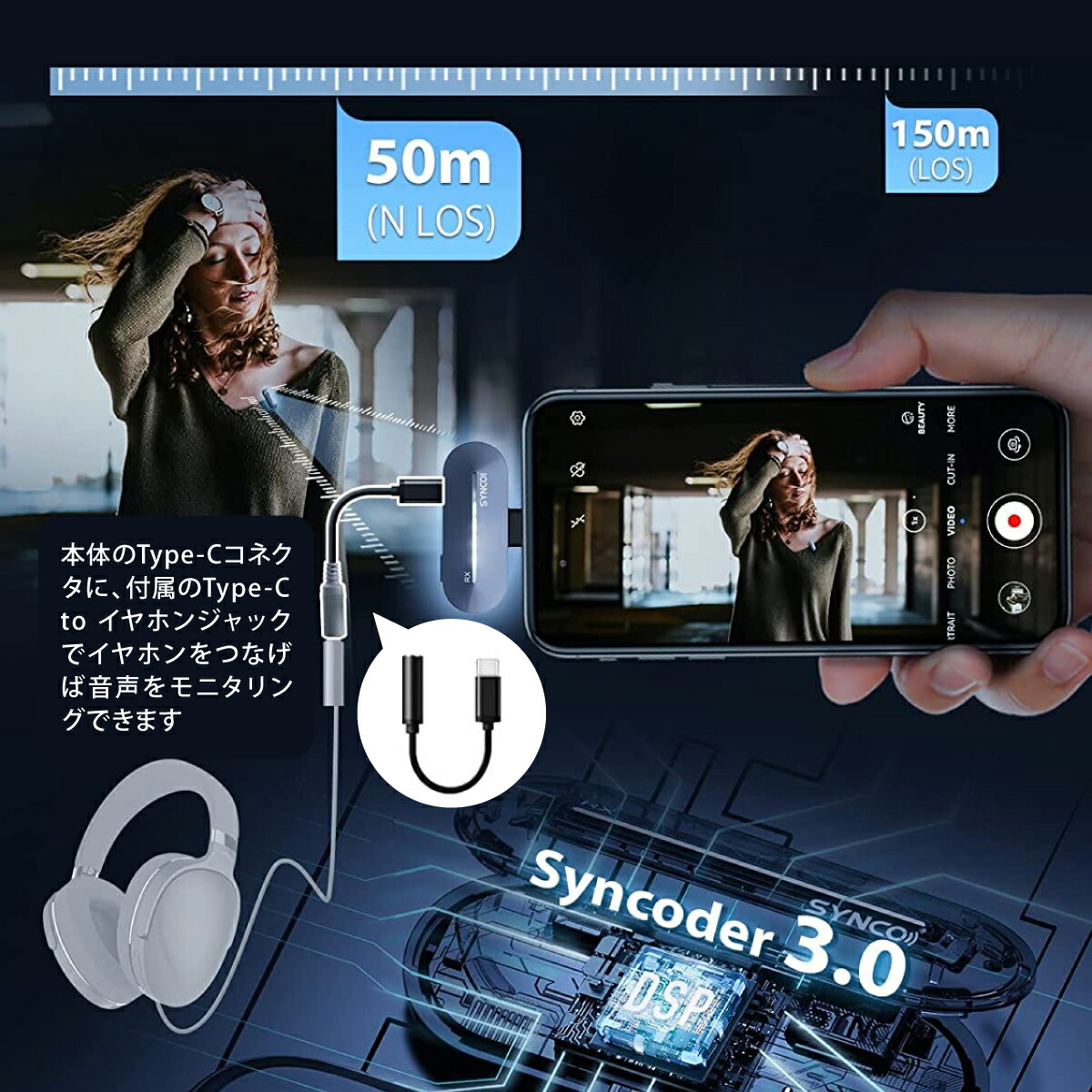 楽天市場】SYNCO P1T ワイヤレスマイク Android スマートフォンに向け