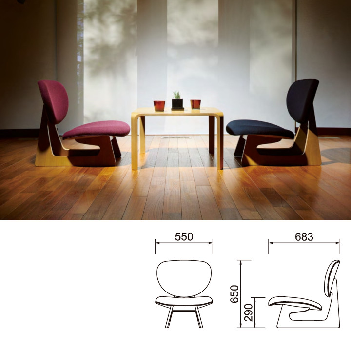 楽天市場】天童木工 長大作低座イス S-5016NA-ST張地Aグレード[低座椅