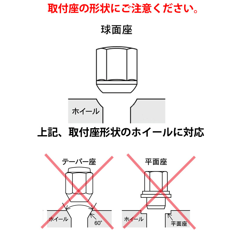 楽天市場】N-BOX ホイールナット JF3 JF4 M12xP1.5 球面座用