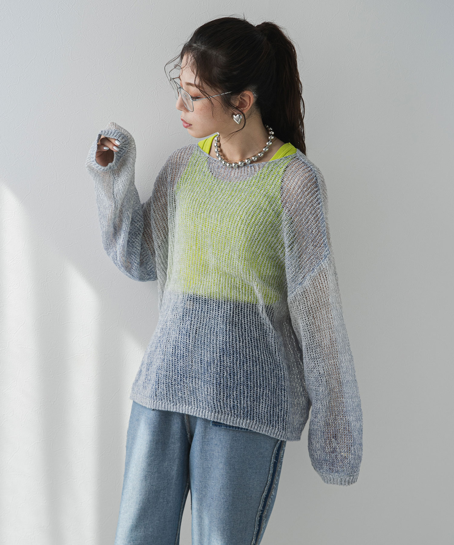 楽天市場】シアーメッシュモヘアタッチニット : 夢展望 YUMETENBO