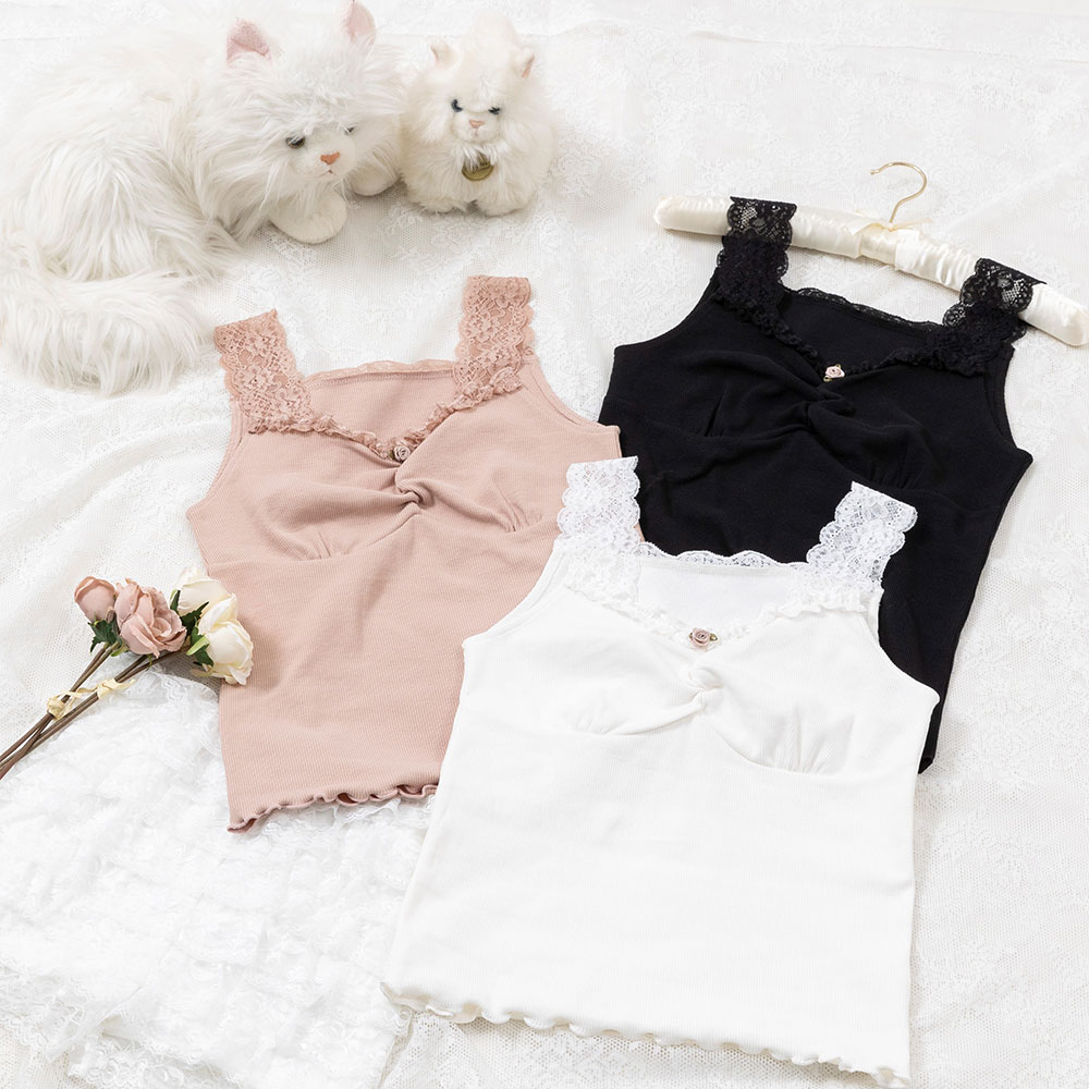 楽天市場】【SALE】【メール便対応】バラレースキャミソール