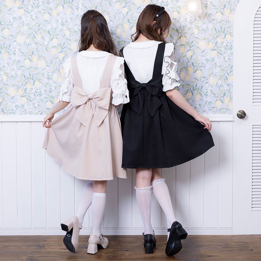 楽天市場】【SALE】バックリボンドレスミニジャンスカ レディース