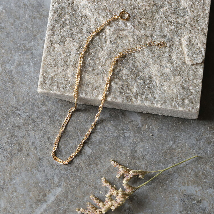 楽天市場】18金 アンクレット レディース シンプル スクリューチェーン