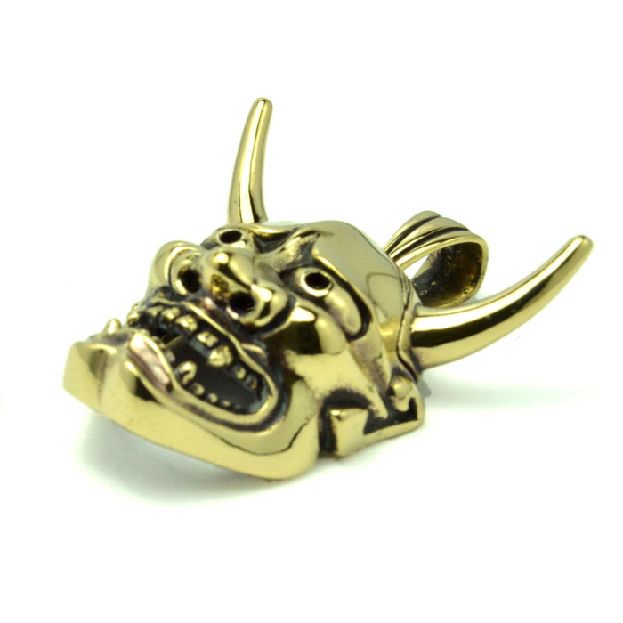 楽天市場】金の能面 般若面ペンダント 真ちゅう製 真鍮 ブラス brass