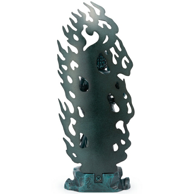 不動明王 銅製21センチ厨子付 不動明王 21．0cm 青銅色 合金製［仏像