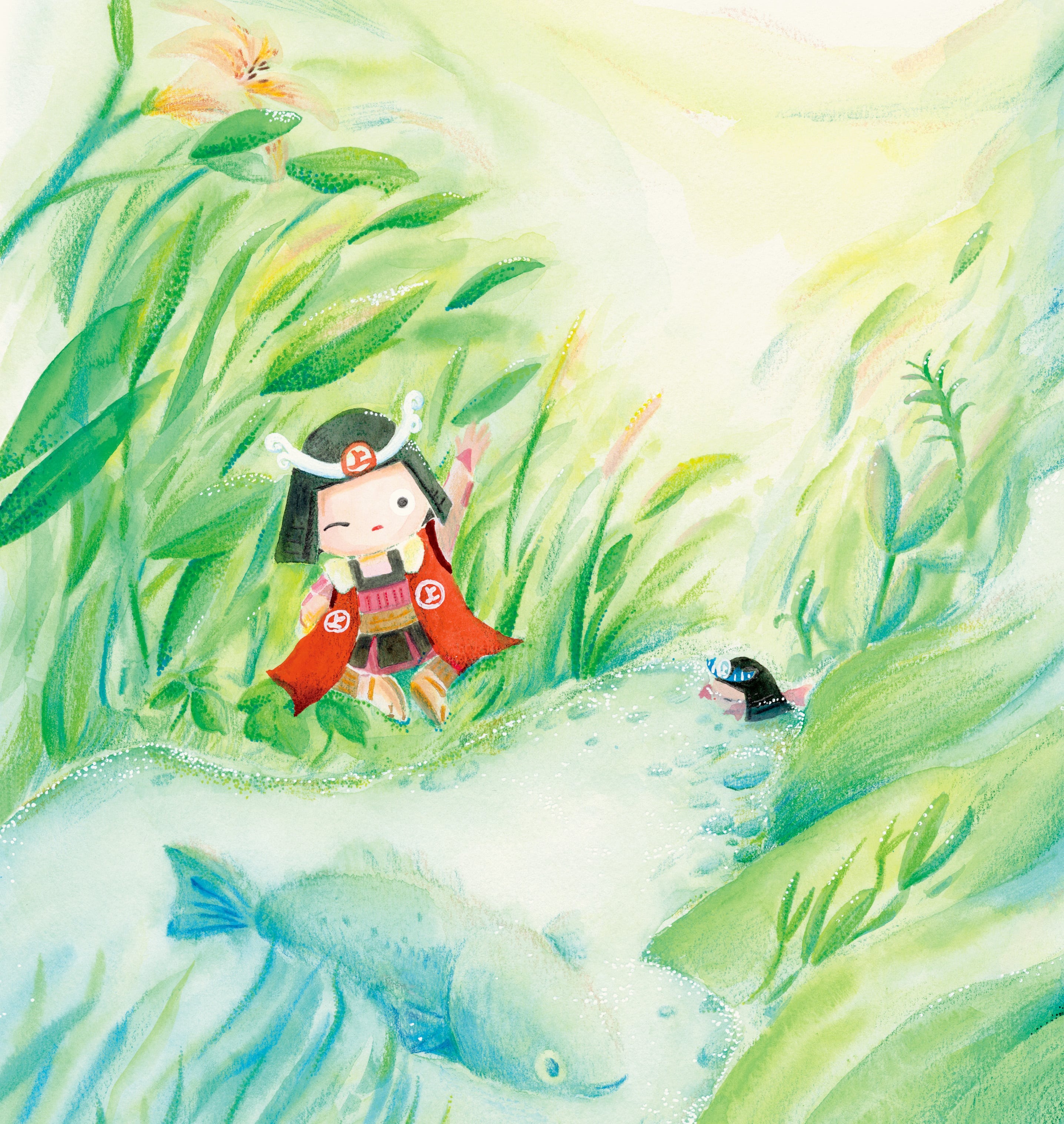 楽天市場】絵本「Taicho and Puchikichi Above the Clouds with the