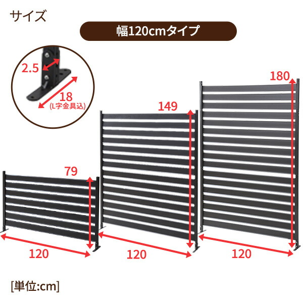 楽天市場】フェンス アルミ ボーダーフェンス 幅90/120cm 高さ79/149