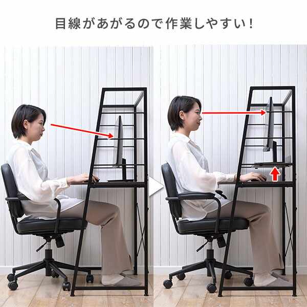 楽天市場】デスク 机 上棚付きデスク パソコンデスク おしゃれ GUD