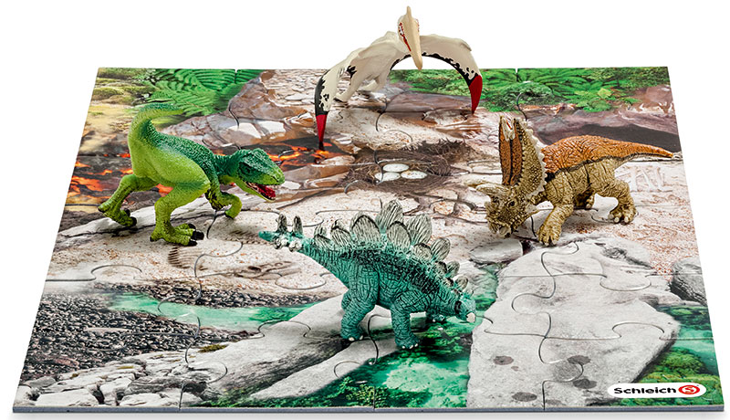 楽天市場】シュライヒ 恐竜 ミニ恐竜とジオラマパズルセット 森林