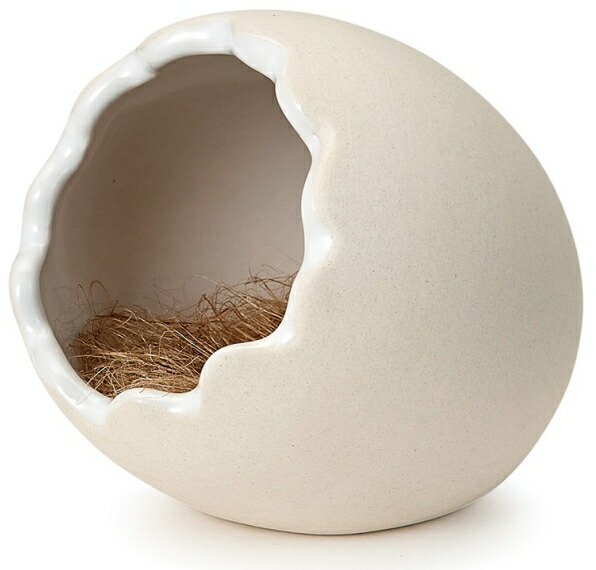 楽天市場】ハムスターが顔を出すと卵から生まれたように見える陶器製