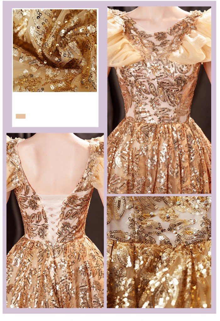 楽天市場】カラードレス お色直し ゴールド 結婚式 ロングドレス 演奏