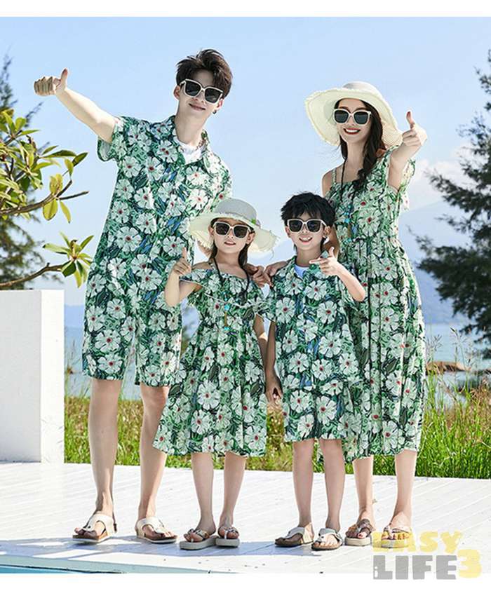 楽天市場】親子 ペアルック リゾート 親子ペア ワンピース 花柄 アロハ